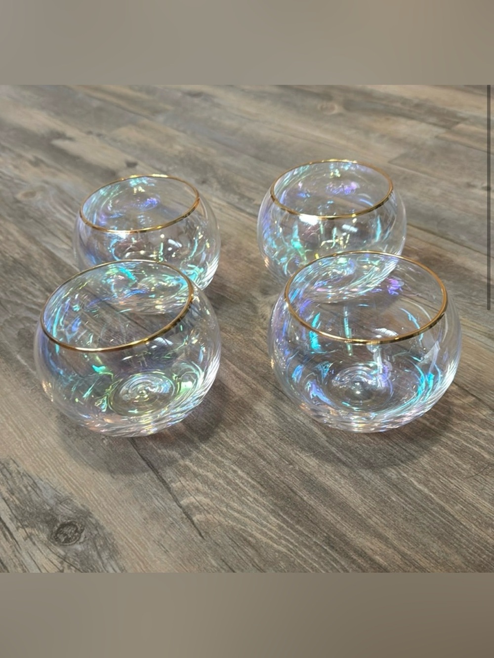 Cupcakes and Cashmere set of 4 round stemless wine glasses